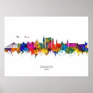 Poster Zaragoza Espagne Toits