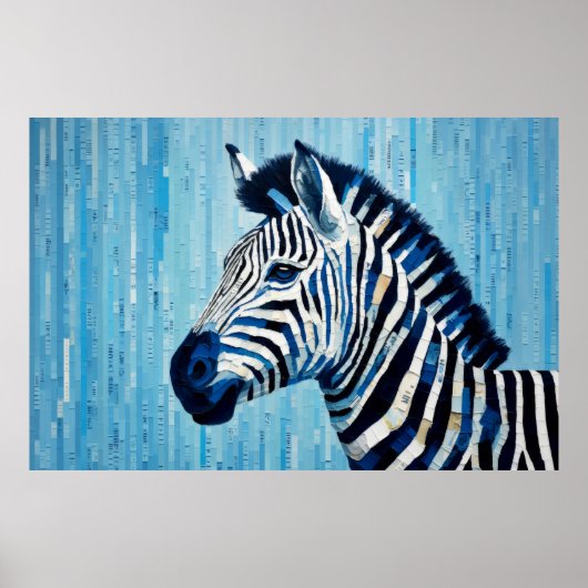 Poster Zebra Animal Art Décor Peinture Mosaïque (Devant)