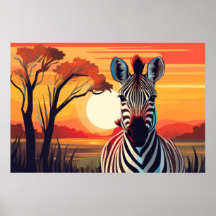 Poster Zebra Animal Jungle Nature sauvage