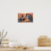 Poster Zebra Animal Nature Faune Affection Soin (Cuisine)