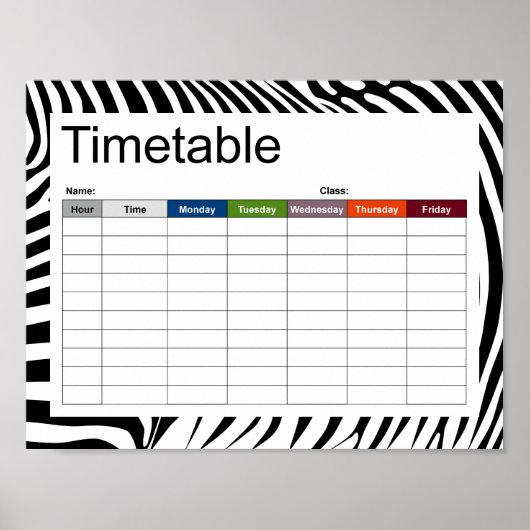 Poster Zebra Animalprint (Devant)