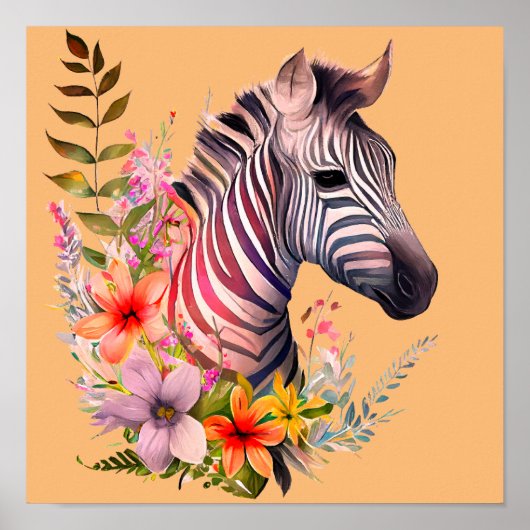 Poster ZEBRA Aquarelle (Devant)