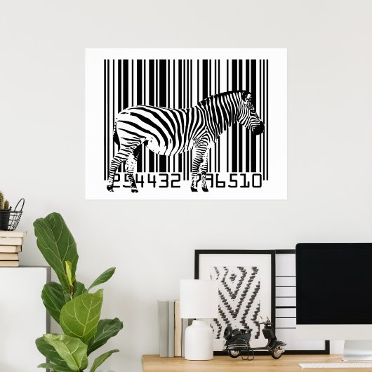 Poster Zebra Barcode Art (Bureau à domicile)