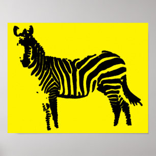 Poster Zebra Black Silhouette