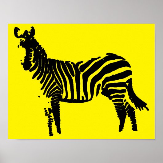 Poster Zebra Black Silhouette (Devant)