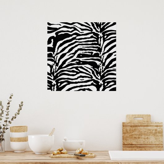 Poster Zebra Camouflage Motif artistique noir et blanc (Cuisine)