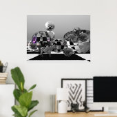 Poster Zebra dans un monde de science-fiction B&W (Bureau à domicile)