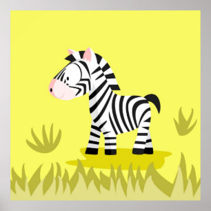 Poster Zebra de ma série d'animaux du monde