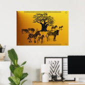 Poster zebra en Baobab (Thuiskantoor)