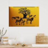 Poster zebra en Baobab (Keuken)