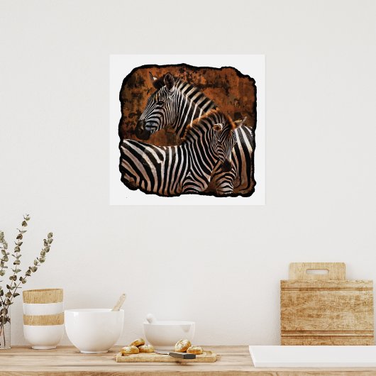 Poster Zebra Fall Stripes Grande affiche, impression, mur (Cuisine)