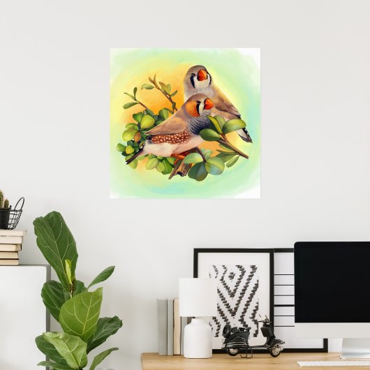 Poster Zebra finch (Bureau à domicile)