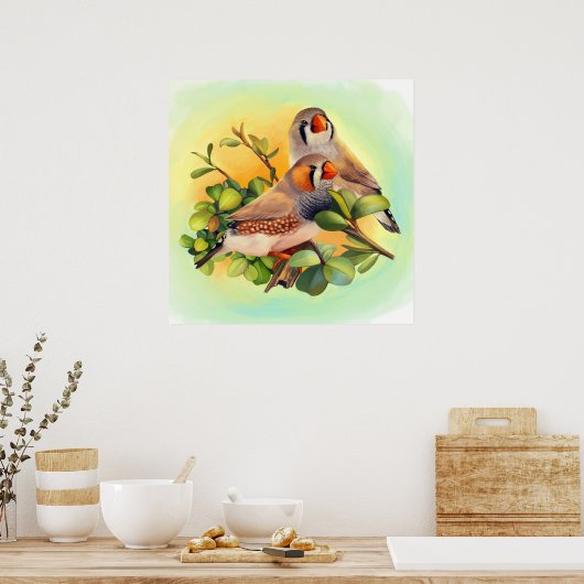 Poster Zebra finch (Cuisine)
