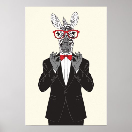 Poster Zebra Gentleman (Devant)