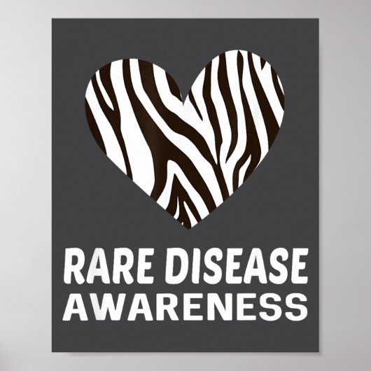 Poster Zebra Heart Rare Disease Awareness Gift 2020 (Devant)