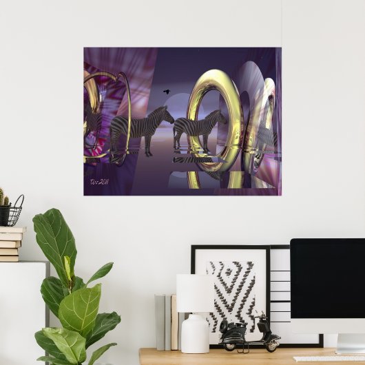 Poster Zebra magic (Bureau à domicile)