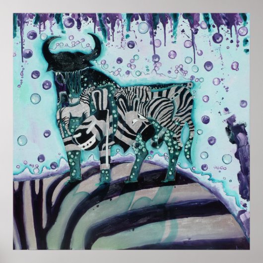 Poster Zebra Move (Devant)