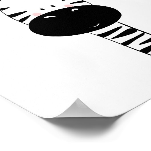 Poster Zebra Nursery Print Zo moderne noir et blanc (Coin)