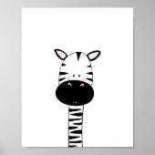 Poster Zebra Nursery Print Zo moderne noir et blanc (Devant)