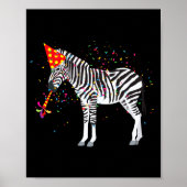 Poster Zebra Partying Animals Having A Party  (Devant)