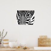 Poster Zebra portrait noir et blanc (Cuisine)