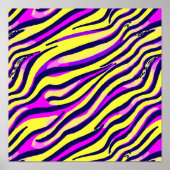 Poster Zebra Print Stripe Art Abstrait Animal sauvage (Devant)