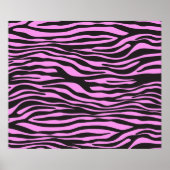Poster Zebra Print, Zebra Stripes, Pink Zebra, Jungle (Devant)