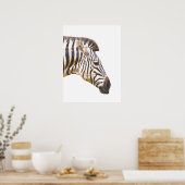 Poster Zebra profil portrait animal jungle (Cuisine)