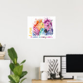 Poster Zebra Rainbow (Bureau à domicile)