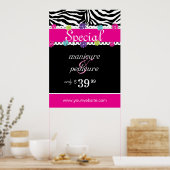 Poster Zebra Salon Spa tendance Pink Daisy Vente de print (Cuisine)