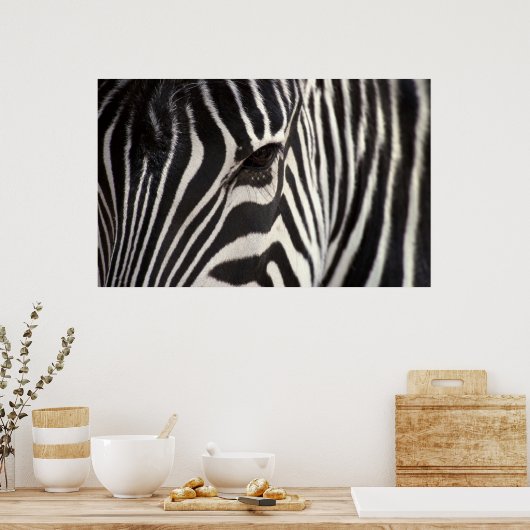 Poster Zebra Stripe Motif & Oeil (Cuisine)