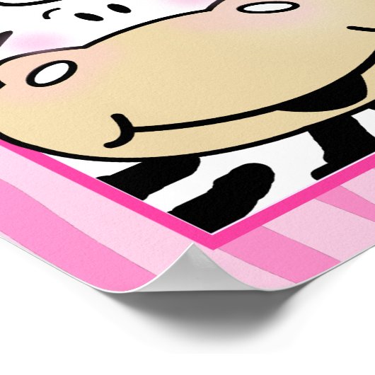 Poster Zebra Stripe rose Customisé Nursery Art Imprimer (Coin)