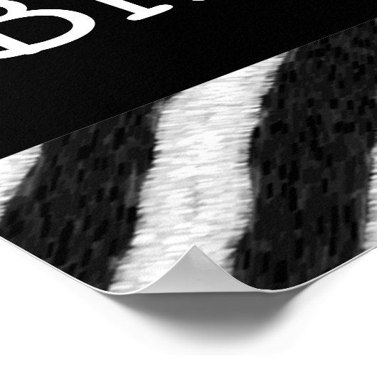 Poster Zebra Stripes Imprimer Personnalisé Anniversaire B (Coin)