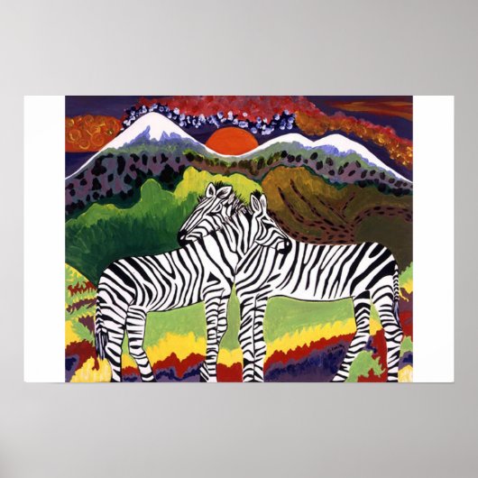 Poster ZEBRA SUNSET, Collection africaine (Devant)