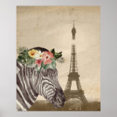 Poster Zebra & Tour Eiffel (Devant)