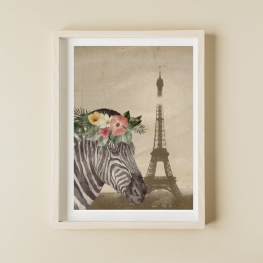 Poster Zebra & Tour Eiffel