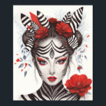 Poster Zebra Woman - Pop Art primé<br><div class="desc">"Zebra Woman" est une oeuvre primée de l'artiste internationalement reconnue Danguole Serstinskaja. Ce portrait en noir et blanc audacieux, honoré avec la 5ème place dans la catégorie Pop Art au 2025 Art Collector Choice Awards, allie élégance surréaliste et force symbolique. Une pièce étonnante pour n'importe quel espace moderne, idéale pour...</div>