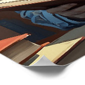 Poster Zebrary Funny Zebra dans la peinture de bibliothèq (Coin)