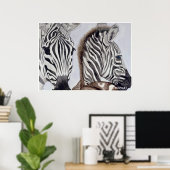 Poster Zebras mère et enfant (Bureau à domicile)