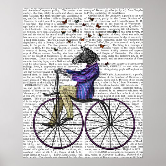 Poster Zèbre À Vélo (Devant)