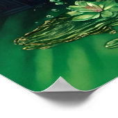 Poster Zèbre amusant dans une baignoire verte (Coin)