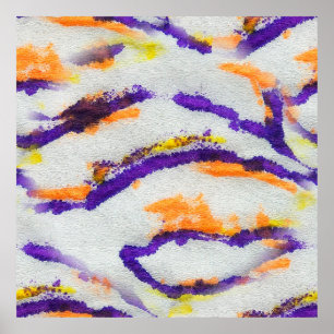 Poster Zèbre animal sans joint. Motif d'art sale. Abstrai