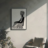 Poster Zèbre Chic : Mode Graphique Monochrome