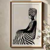 Poster Zèbre Chic : Mode Graphique Monochrome