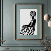 Poster Zèbre Chic : Mode Graphique Monochrome