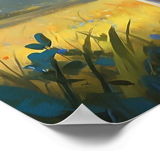 Poster Zèbre extraordinaire en nature avec arc-en-ciel et (Coin)