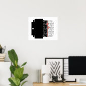 Poster Zèbre peau noir blanc tigre rayures de cuir rose (Bureau à domicile)