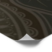 Poster zèbre vintage avec conception paisley (Coin)