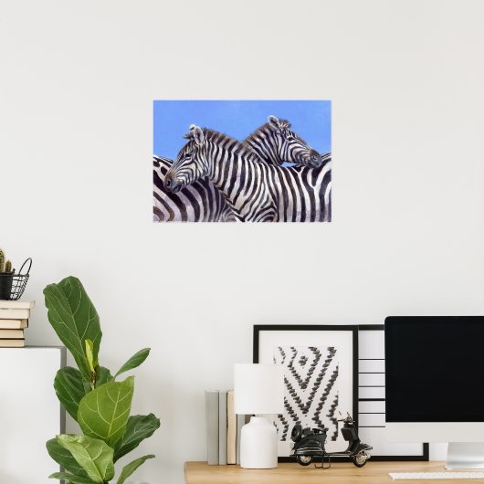 Poster Zèbres de Donna Crawshaw (Bureau à domicile)