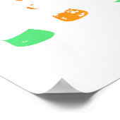 Poster Zèbres - Vert & Orange (Coin)